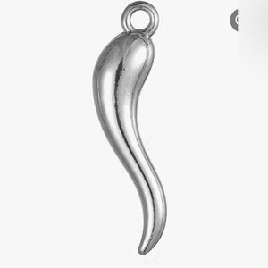 Small Italian Horn Charms Silver Zinc Alloy Metal Pendants Necklaces Bracelet